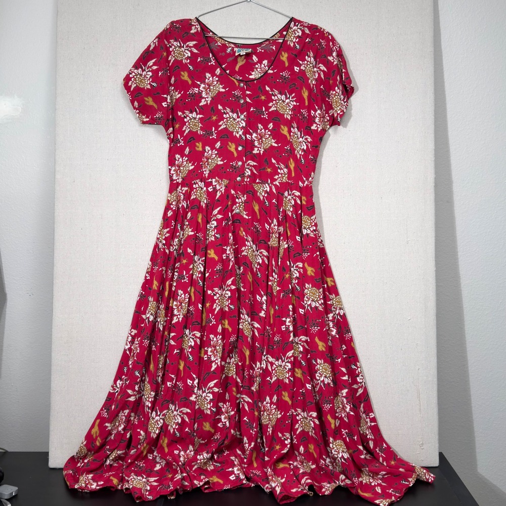 Desert West Sherry Holt Dress Medium Southwestern Cactus western cottage Midi